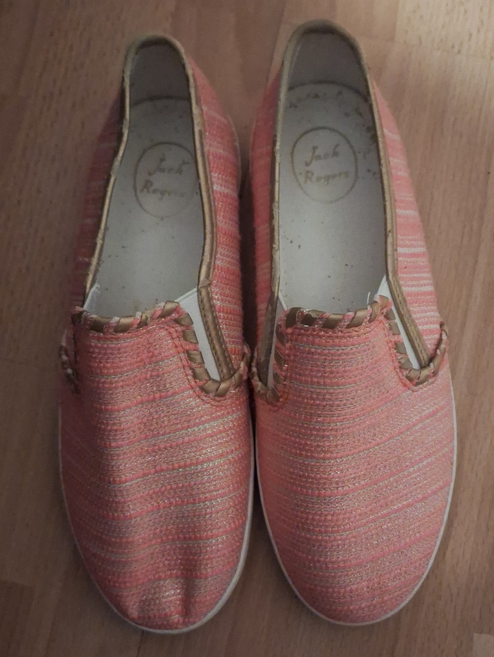 Jack Rogers Coral-Pink Slip On Loafers